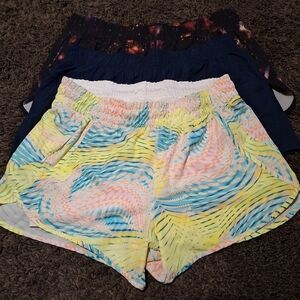 Lot of 3 Women's XXL Running Short Black Blue White Avia Athletic